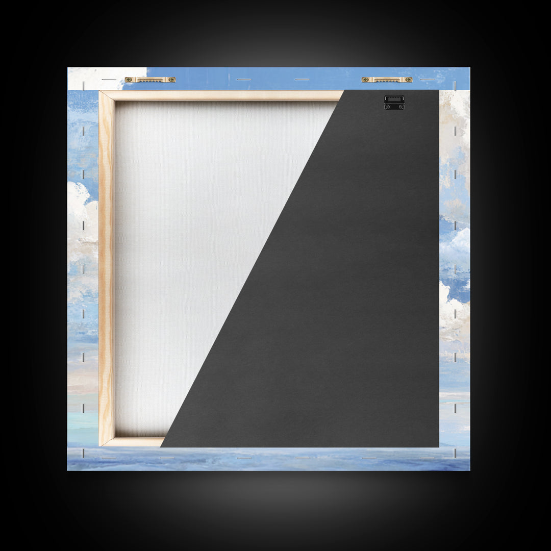 Sky and Cloud Scene Framed Canvas Print, Medical Office Art, Statement Artwork, Office Decor, Abstract Art, Calm, Digital Art, MOA-1x1-33