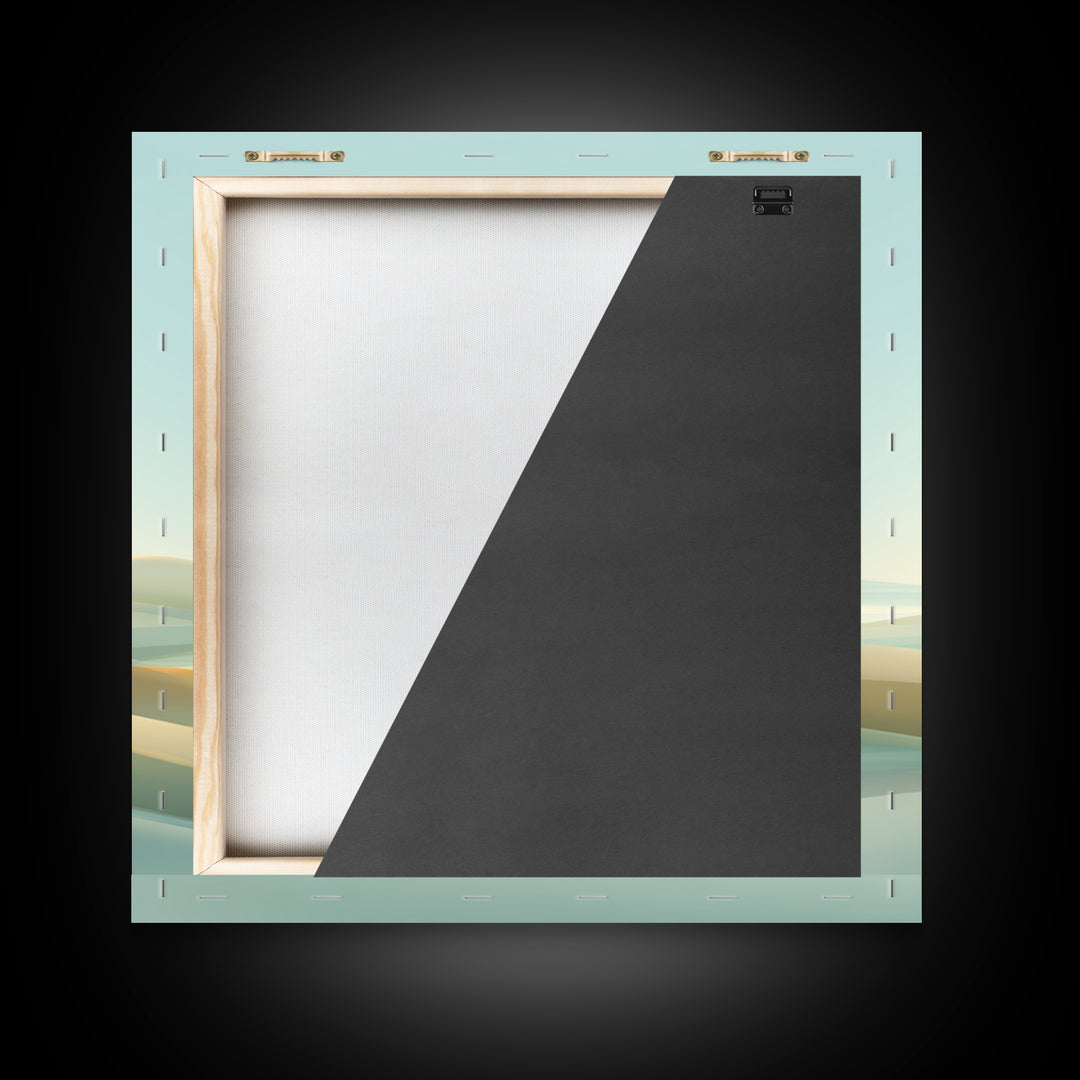 Minimal Sunrise over Rounded Hills Framed Canvas Print, Medical Office Art, Medical Office Decor, Office Decor, Fine Art, Calm, MOA-1x1-47