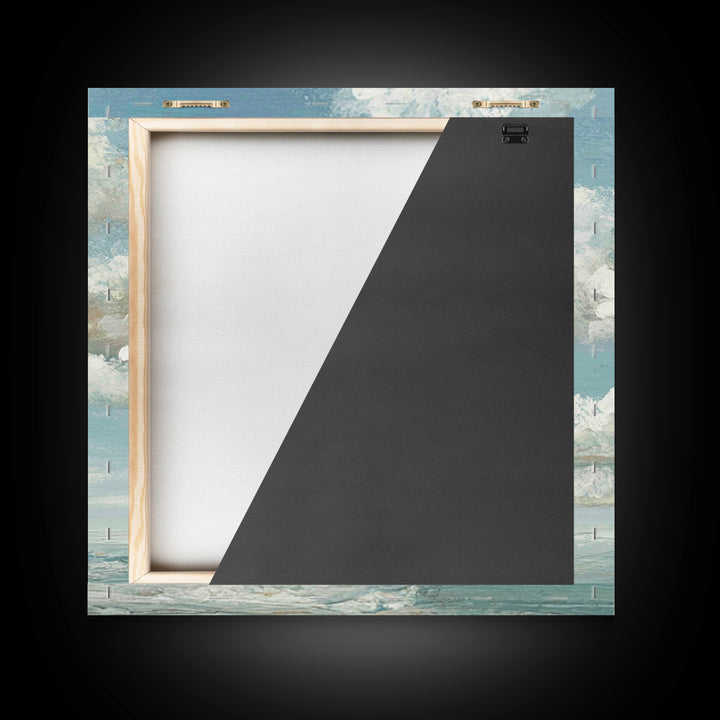 Sky and Cloud Scene Framed Canvas Print, Medical Office Art, Statement Artwork, Office Decor, Abstract Art, Calm, Digital Art, MOA-1x1-57