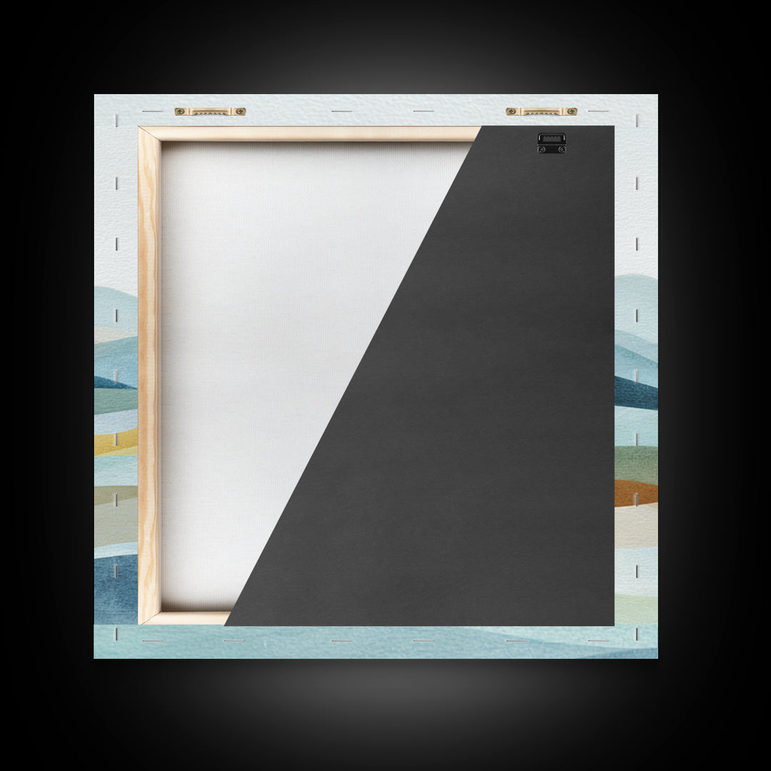 Minimal Sunrise over Rounded Hills Framed Canvas Print, Medical Office Art, Biology Art, Office Decor, Fine Art, Calm, MOA-1x1-71