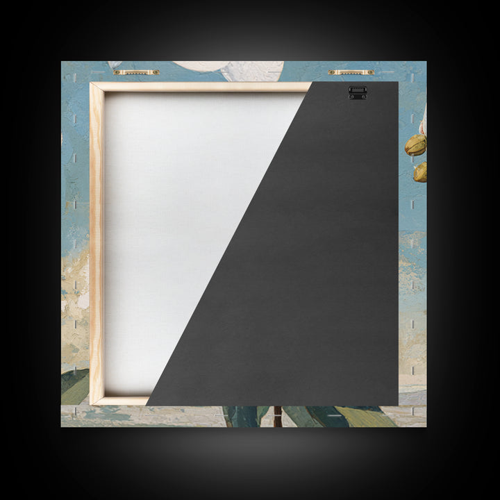 White Orchid on Gray Stone Surface Framed Canvas Print, Medical Office Art, Gallery Decor, Office Decor, Fine Art, Calm, MOA-1x1-78