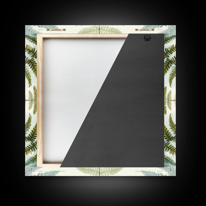Minimal Green Fern Specimen Framed Canvas Print, Medical Office Art, Medical Student Gift, Office Decor, Fine Art, Calm, MOA-1x1-8