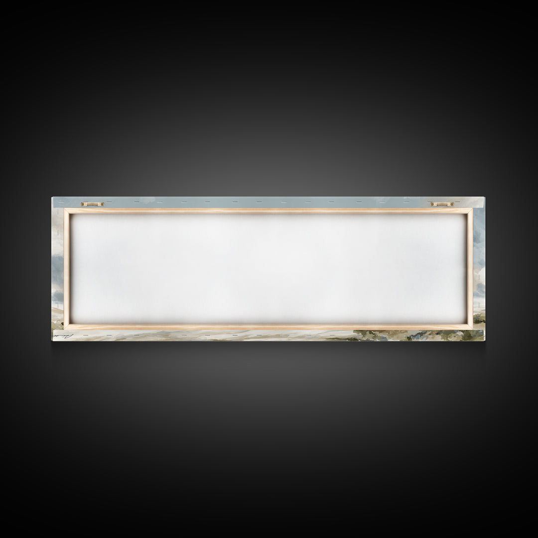 Large Neutral Landscape Framed Canvas Print, Medical Office Art, Textured Painting, Office Decor, Oil Painting, Calm, MOA-3x1-56