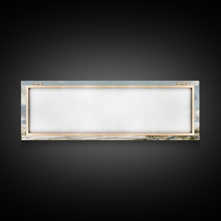 Large Neutral Landscape Framed Canvas Print, Medical Office Art, Textured Painting, Office Decor, Oil Painting, Calm, MOA-3x1-56