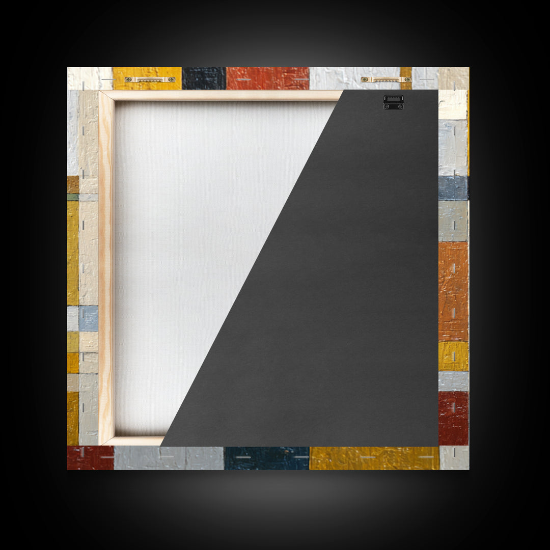 Urban Window Grid Transformed into Abstraction Framed Canvas Print, Modern Art, Art, Living Room Decor, Fine Art, Modern, MOD-1x1-12