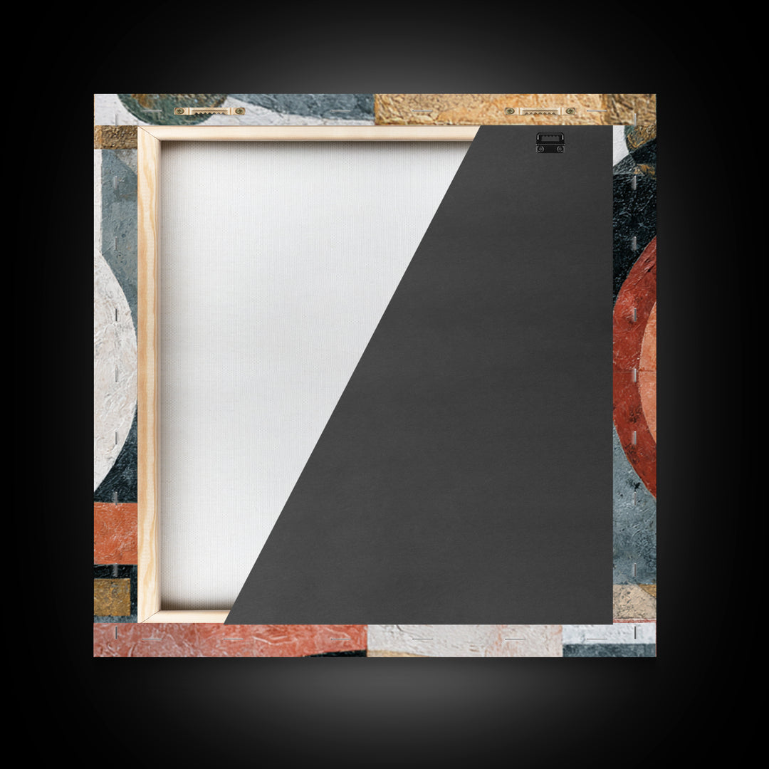 Abstract Circular Forms Framed Canvas Print, Modern Art, Abstract Wall Art, Living Room Decor, Fine Art, Modern, Neutral Decor, MOD-1x1-43