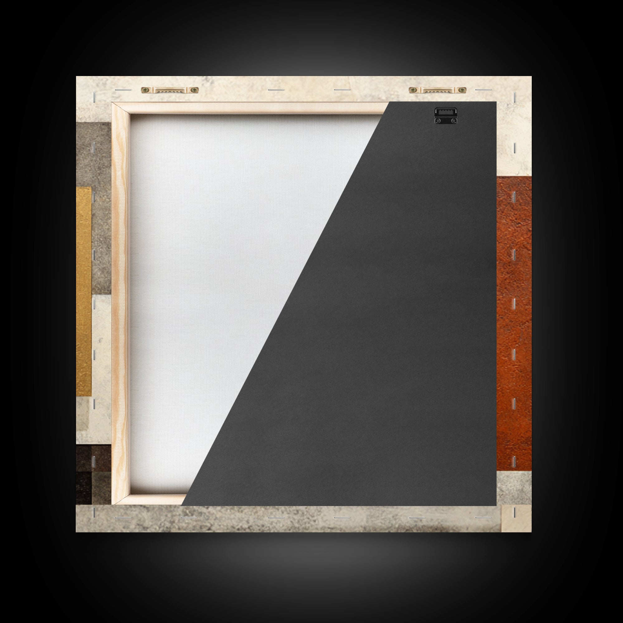 Monochrome Ink and Acrylic Mixed Media Look Framed Canvas Print, Modern Art, Canvas Print, Living Room Decor, Fine Art, Modern, MOD-1x1-68