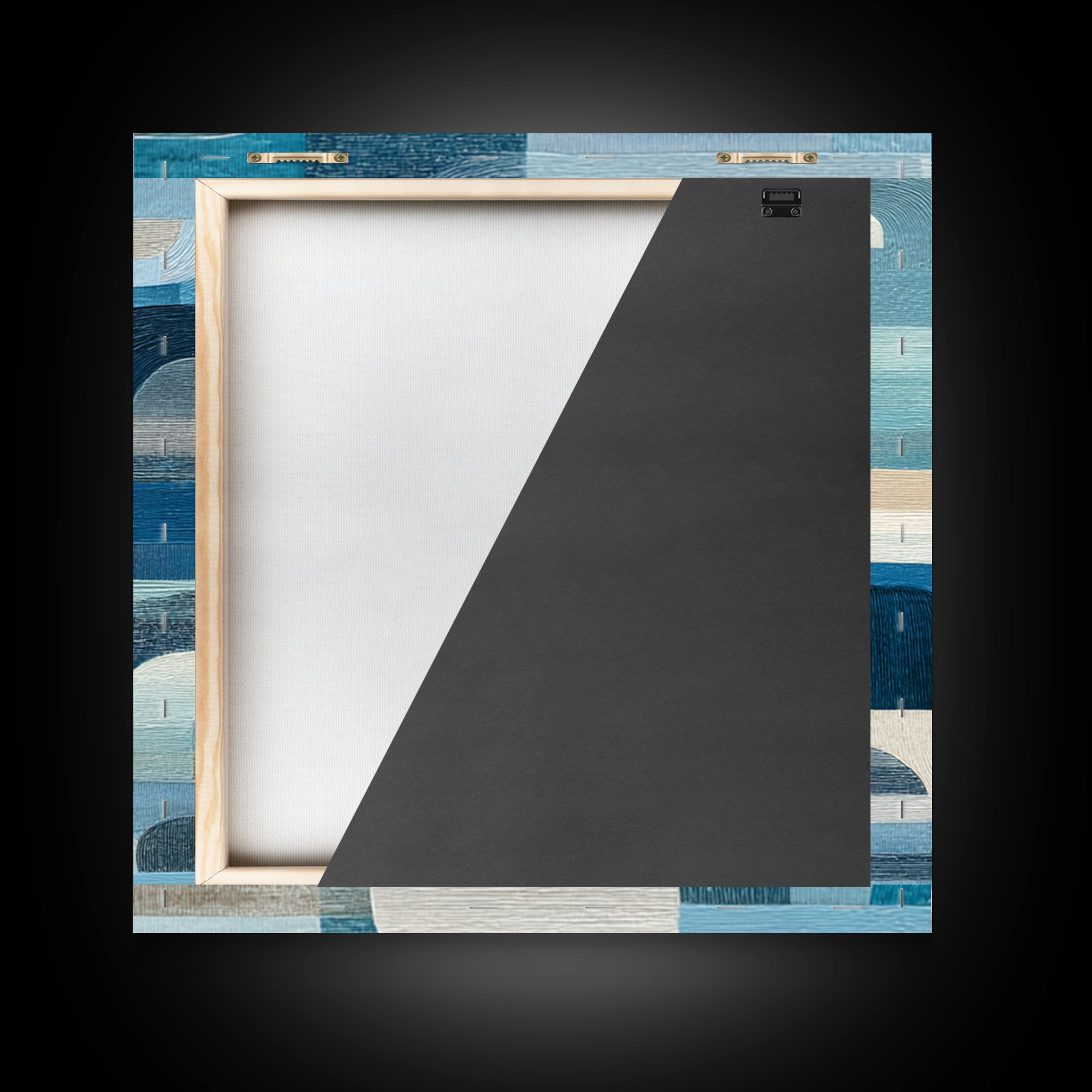 All Blue Ocean Abstraction Framed Canvas Print, Monochrome Art, Wallpaper Mural, Living Room Decor, Fine Art, Mono, MON-1x1-1