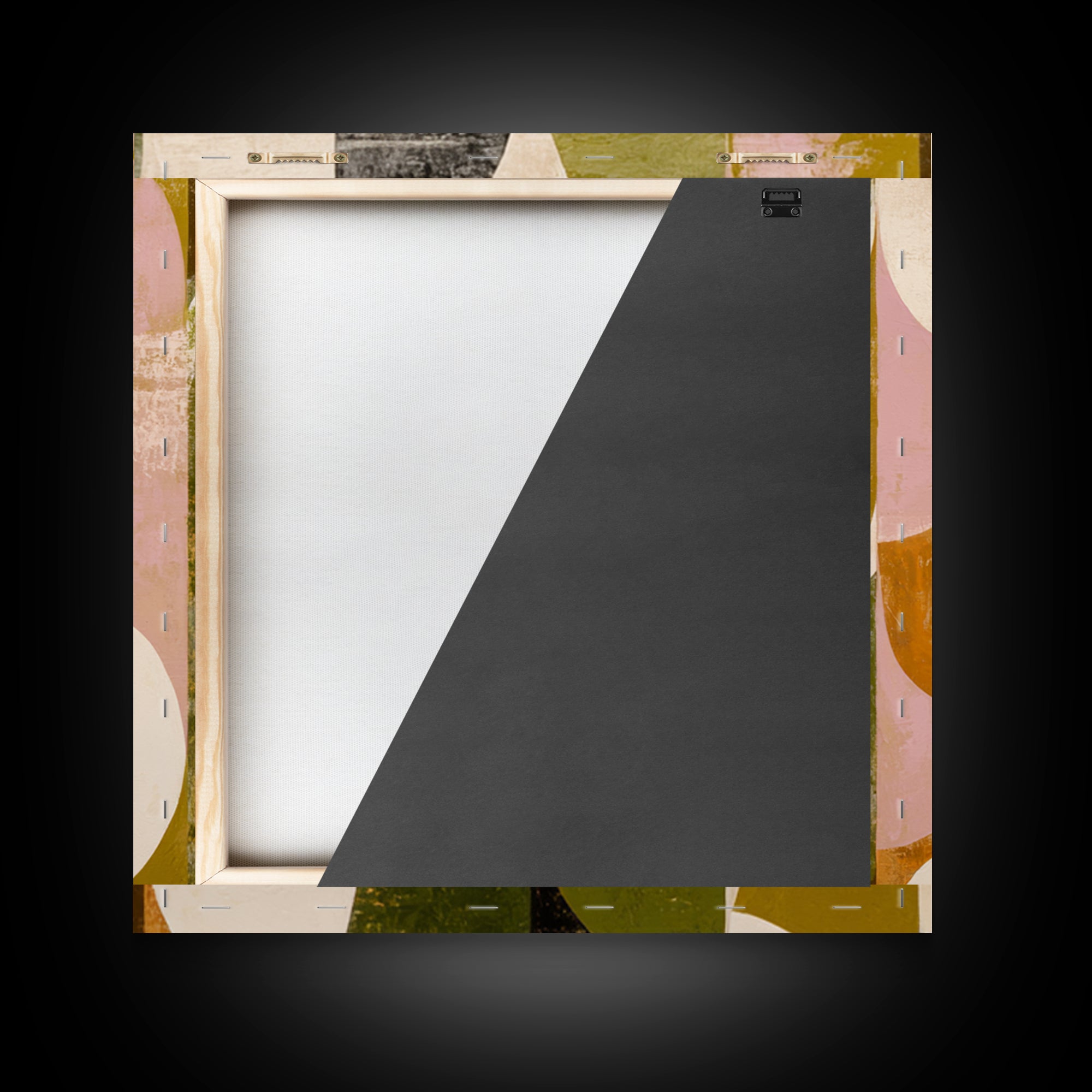 Olive Green Abstract Leaf Pattern Canvas Print, Monochrome Art, Living Room Decor, Watercolor Art, Mono, Printable Art, MON-1x1-20
