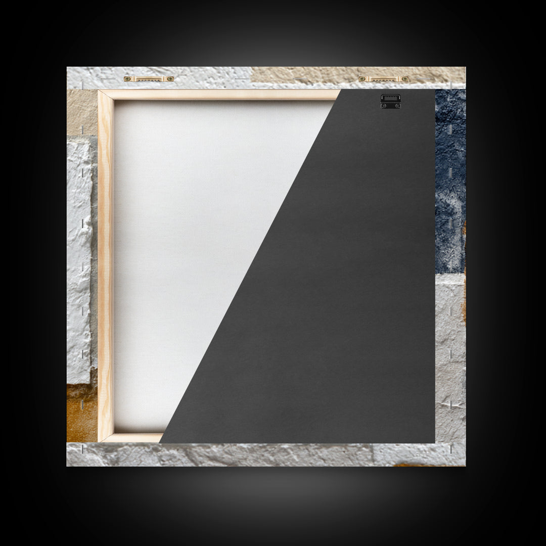 Ivory White Plaster Texture Composition Framed Canvas Print, Monochrome Art, Modern Decor, Living Room Decor, Fine Art, Mono, MON-1x1-29