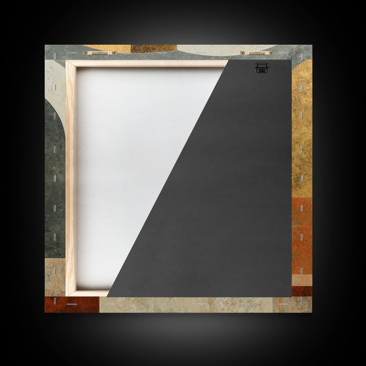 Gray Architectural Arch and Shadow Study Framed Canvas Print, Monochrome Art, Abstract Painting, Living Room Decor, MON-1x1-34