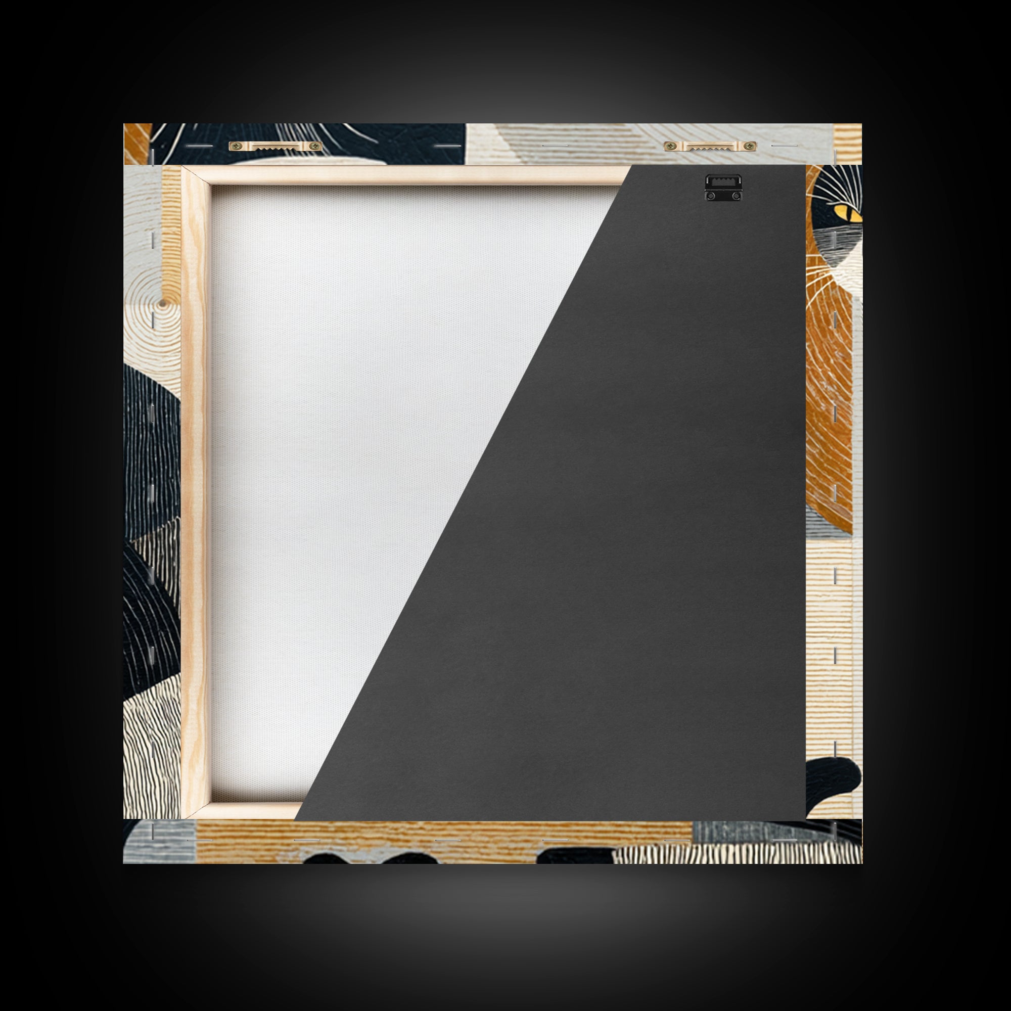 Monochrome Cat Portrait Canvas Print, Monochrome Art, Printable Art, Living Room Decor, Oil Painting, Mono, Minimalist Wall Art, MON-1x1-35