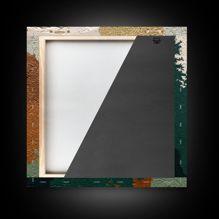 Deep Green Forest Silhouette Study Framed Canvas Print, Monochrome Art, Minimalist Wall Art, Living Room Decor, Fine Art, Mono, MON-1x1-37