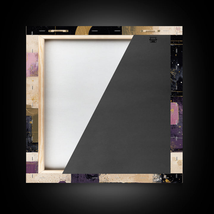 Purple Night Sky Framed Canvas Print, Monochrome Art, Living Room Decor, Fine Art, Mono, Gallery Decor, Neutral Decor, MON-1x1-39