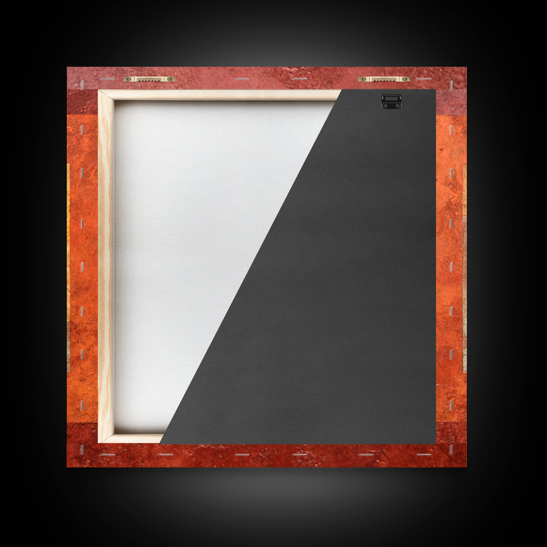 Burnt Orange Canyon Abstraction Framed Canvas Print, Monochrome Art, Luxury Decor, Living Room Decor, Fine Art, Mono, MON-1x1-40