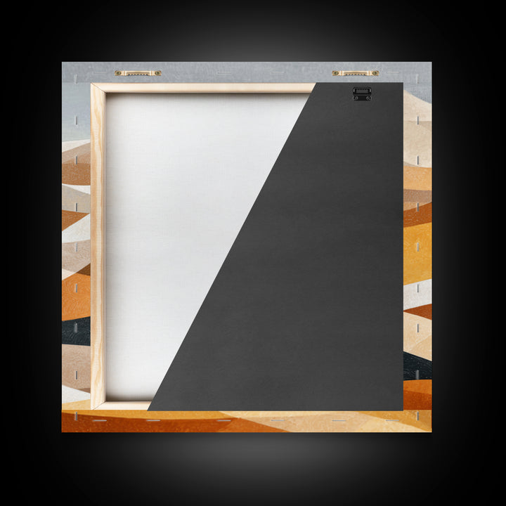Warm Brown Desert Landscape Framed Canvas Print, Monochrome Art, Fine Art Print, Living Room Decor, Mono, Digital Prints, MON-1x1-57