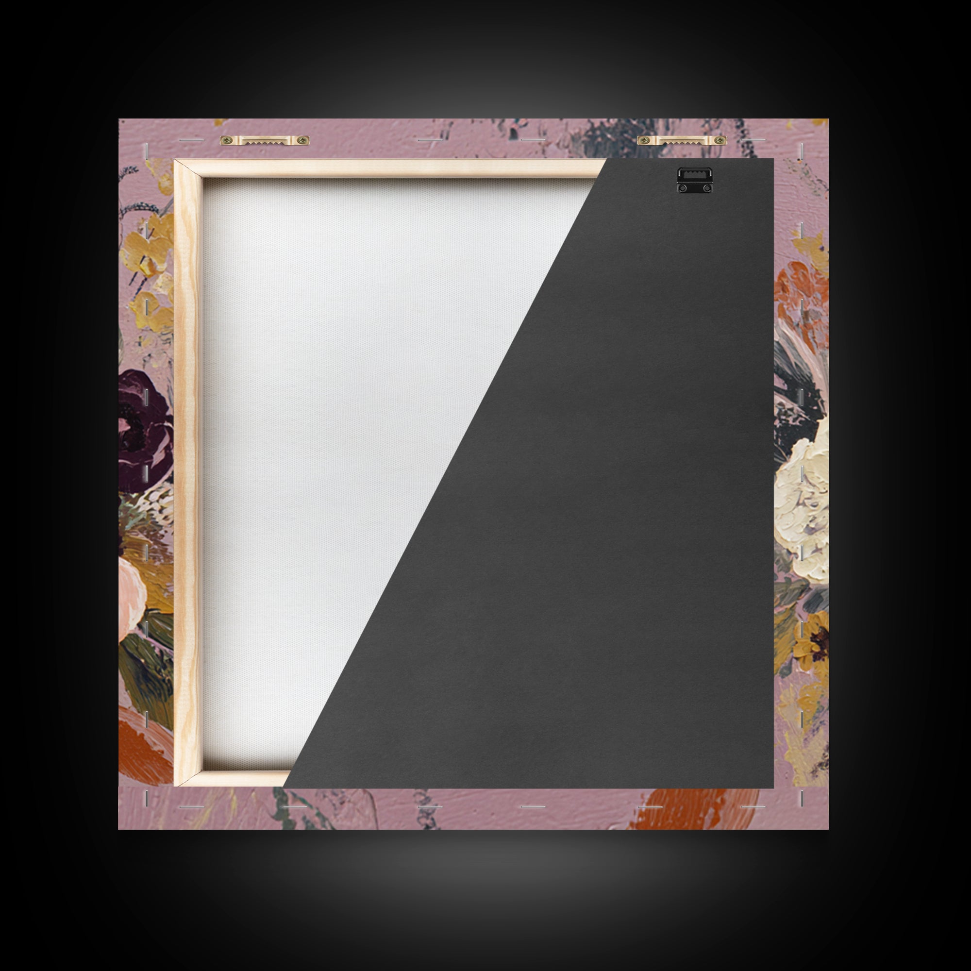 Monochrome Floral Bouquet Framed Canvas Print, Monochrome Art, Unique Wall Art, Living Room Decor, Mono, Fine Art Print, MON-1x1-66