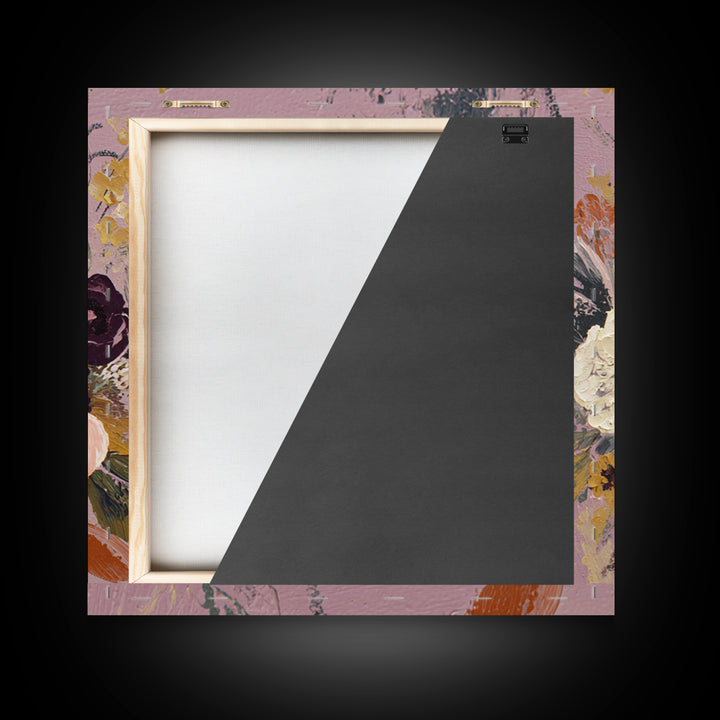 Monochrome Floral Bouquet Framed Canvas Print, Monochrome Art, Unique Wall Art, Living Room Decor, Mono, Fine Art Print, MON-1x1-66