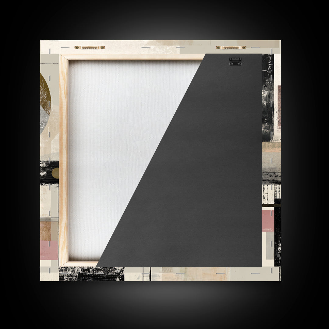 Silver Ocean Moonlight Scene Framed Canvas Print, Monochrome Art, Gallery Decor, Living Room Decor, Fine Art, Mono, MON-1x1-67