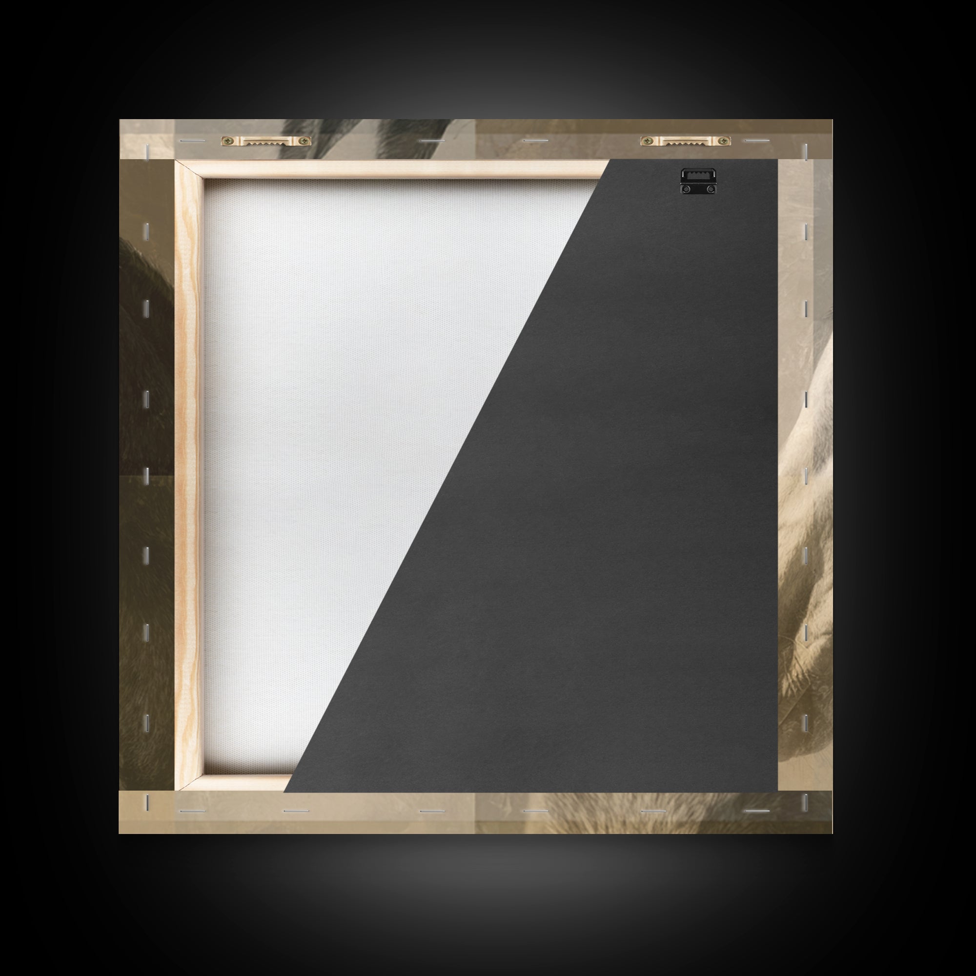 Sepia Horse Portrait Framed Canvas Print, Monochrome Art, Minimalist Wall Art, Living Room Decor, Oil Painting, Mono, MON-1x1-74