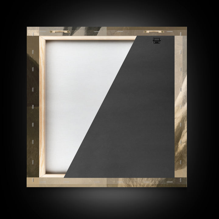 Sepia Horse Portrait Framed Canvas Print, Monochrome Art, Minimalist Wall Art, Living Room Decor, Oil Painting, Mono, MON-1x1-74