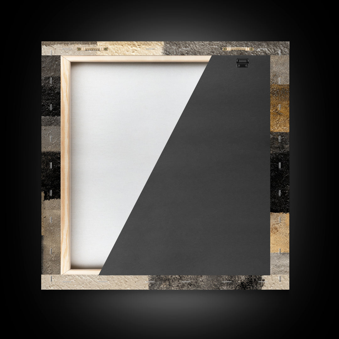 Black Ink Abstract Framed Canvas Print, Monochrome Art, Gallery Decor, Living Room Decor, Abstract Art, Mono, Contemporary Art, MON-1x1-78