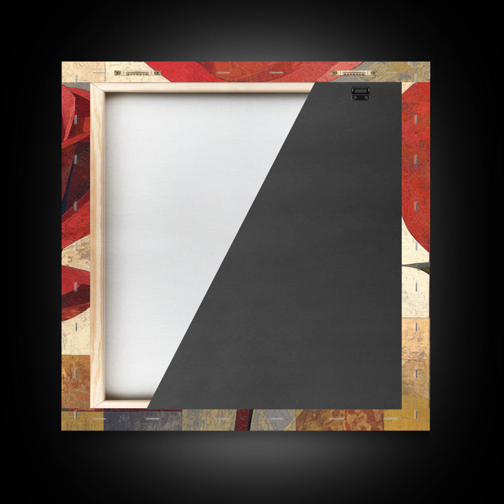 Single Red Rose Rendered Only Framed Canvas Print, Monochrome Art, Modern Decor, Living Room Decor, Oil Painting, Mono, MON-1x1-79