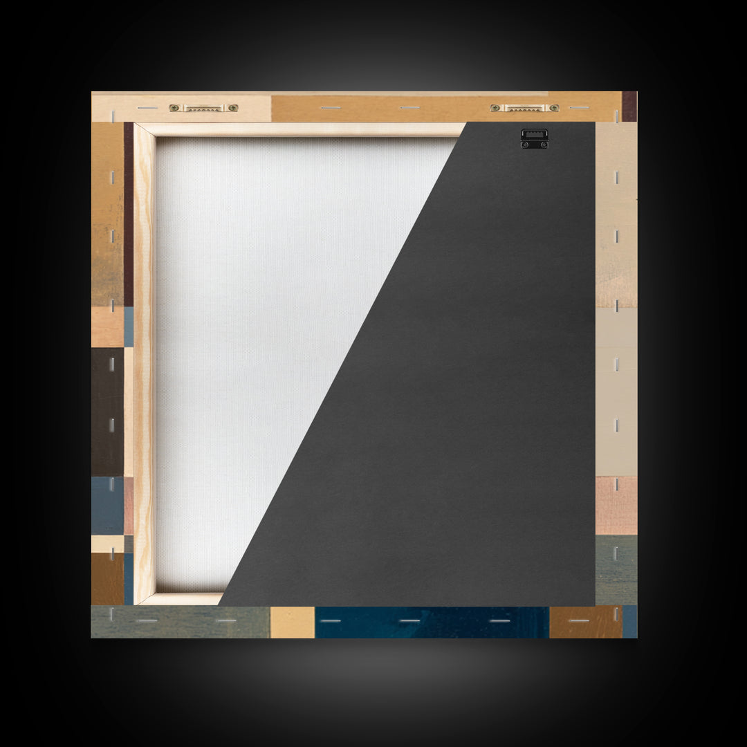 Blue Heron in Monochrome Navy Palette Framed Canvas Print, Monochrome Art, Mid Century Modern, Living Room Decor, Mono, MON-1x1-8