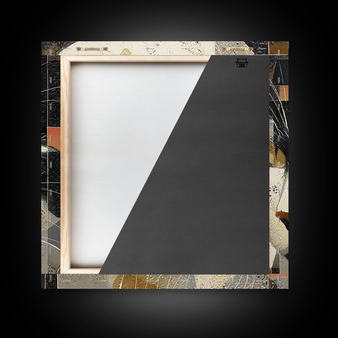 Monochrome Cat Portrait Framed Canvas Print, Monochrome Art, Fine Art Print, Living Room Decor, Fine Art, Mono, Digital Prints, MON-1x1-83