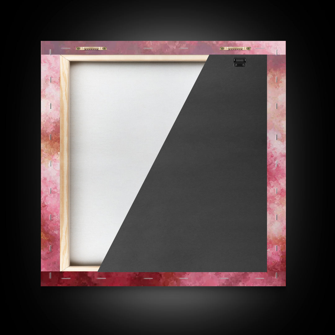All Pink Cloudscape Framed Canvas Print, Monochrome Art, Abstract Painting, Living Room Decor, Abstract Art, Mono, Luxury Decor, MON-1x1-84
