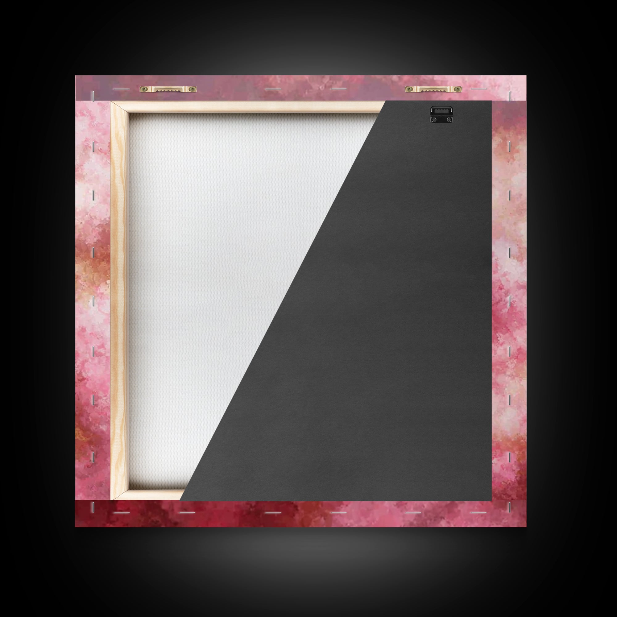 All Pink Cloudscape Framed Canvas Print, Monochrome Art, Abstract Painting, Living Room Decor, Abstract Art, Mono, Luxury Decor, MON-1x1-84