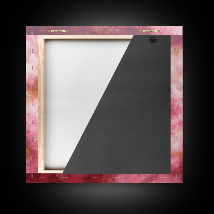 All Pink Cloudscape Framed Canvas Print, Monochrome Art, Abstract Painting, Living Room Decor, Abstract Art, Mono, Luxury Decor, MON-1x1-84