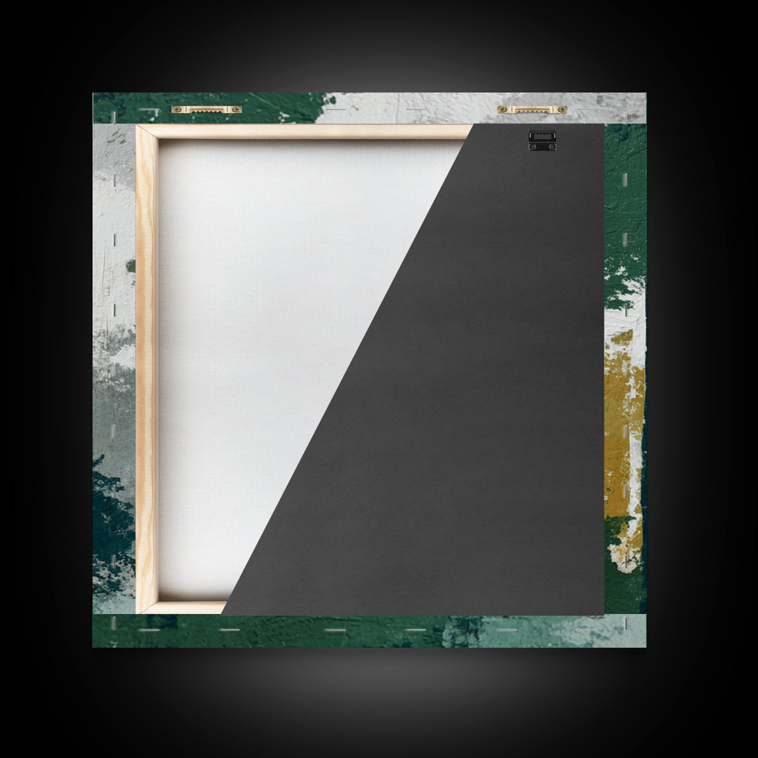 Deep Green Forest Silhouette Study Canvas Print, Monochrome Art, Statement Artwork, Living Room Decor, Oil Painting, Mono, MON-1x1-85