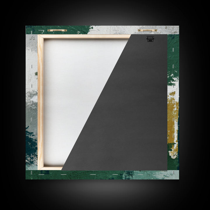 Deep Green Forest Silhouette Study Canvas Print, Monochrome Art, Statement Artwork, Living Room Decor, Oil Painting, Mono, MON-1x1-85