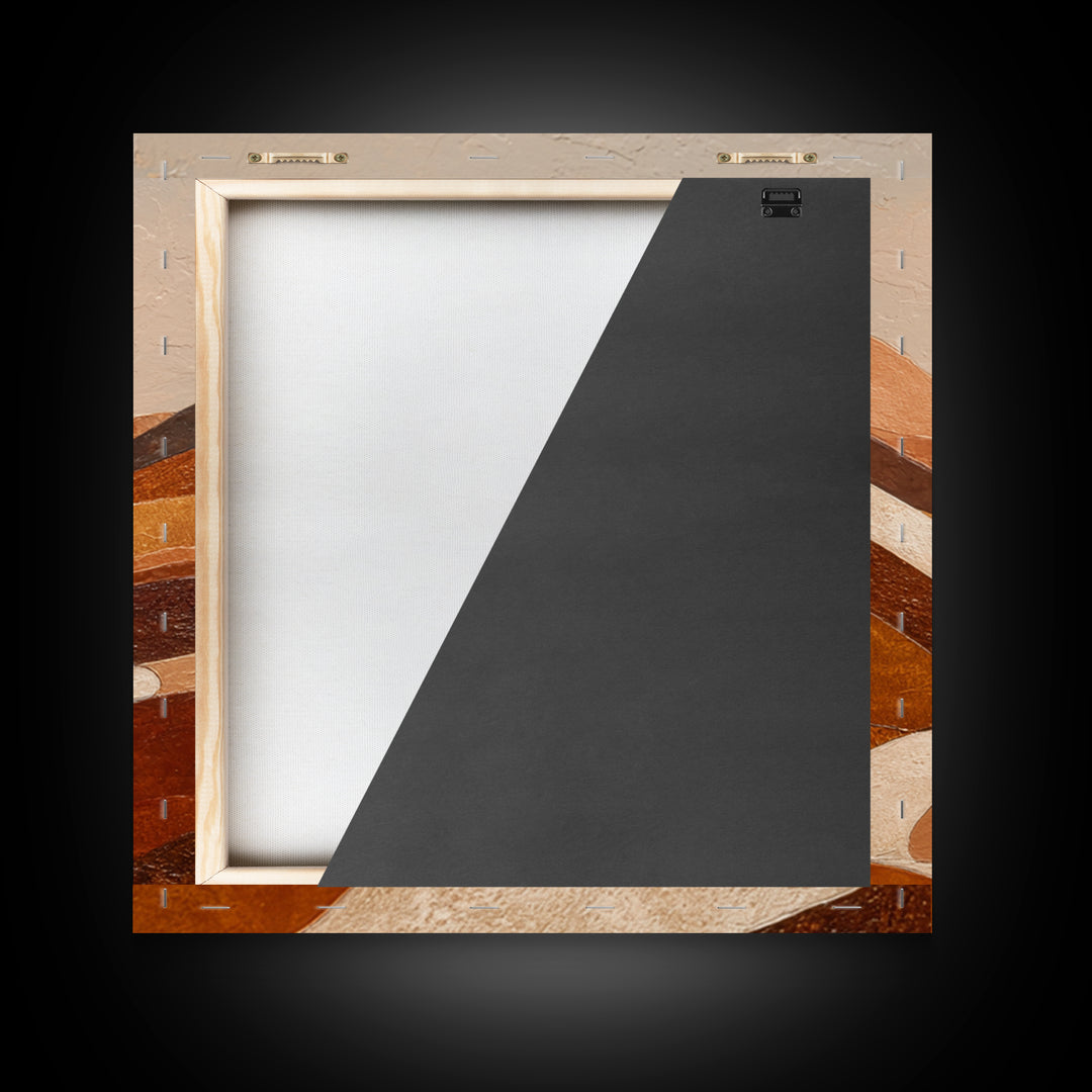 Warm Brown Desert Landscape Canvas Print, Monochrome Art, Moody Wall Art, Living Room Decor, Watercolor Art, Mono, MON-1x1-9