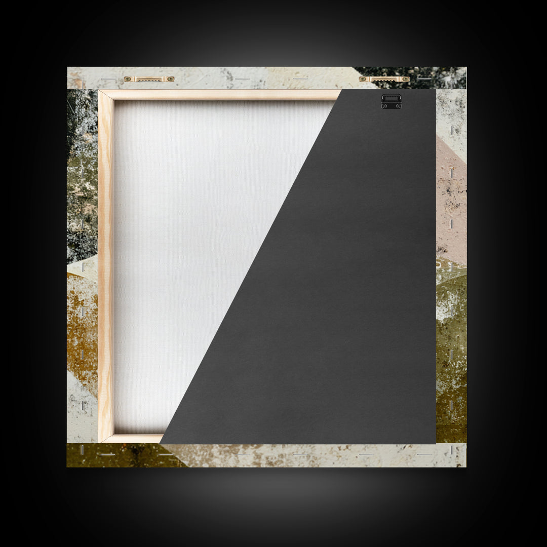 Olive Green Abstract Leaf Pattern Canvas Print, Monochrome Art, Modern Art, Living Room Decor, Watercolor Art, Mono, MON-1x1-92