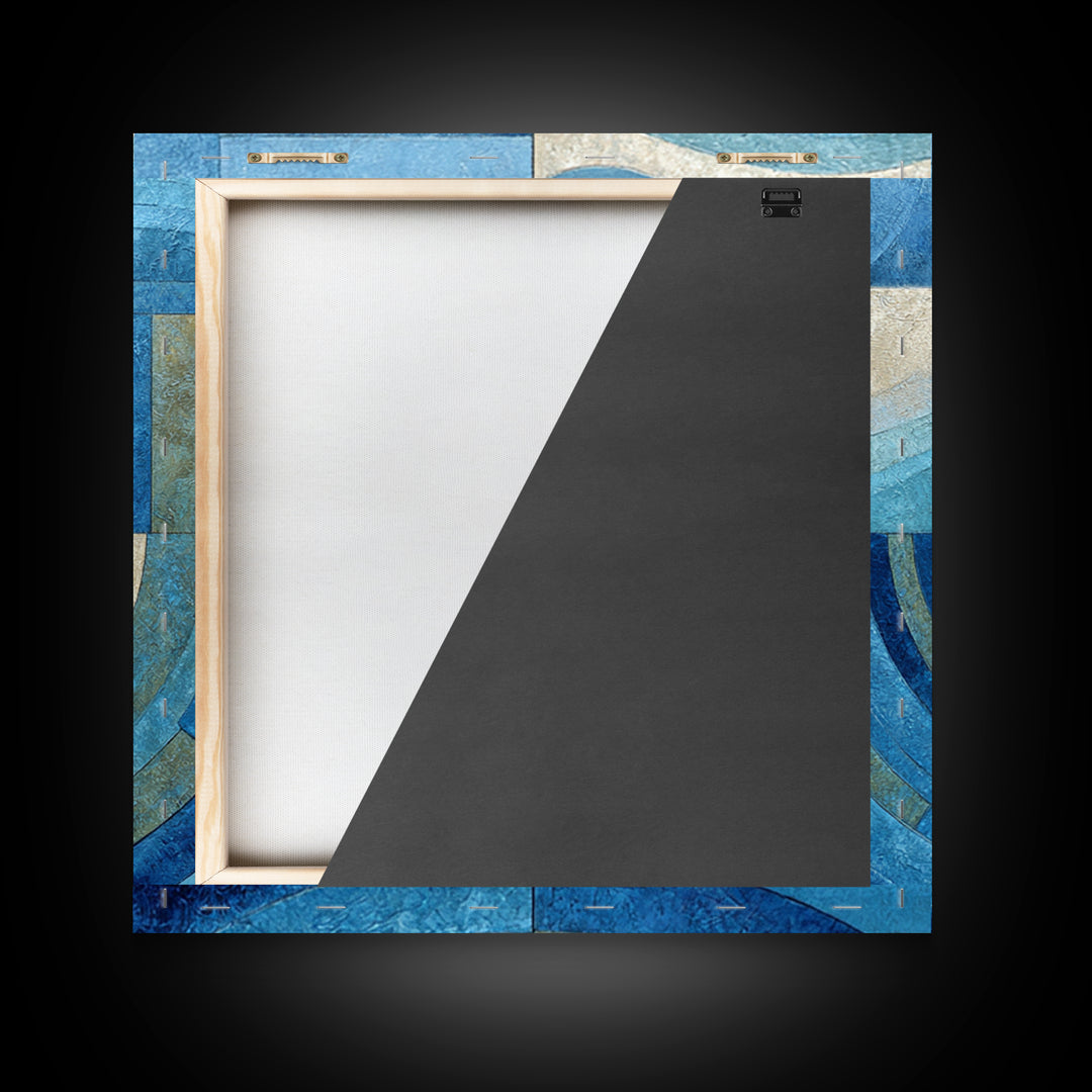 All Blue Ocean Abstraction Canvas Print, Monochrome Art, Wall Art, Living Room Decor, Mono, Abstract Art, Bedroom Decor, MON-1x1-97