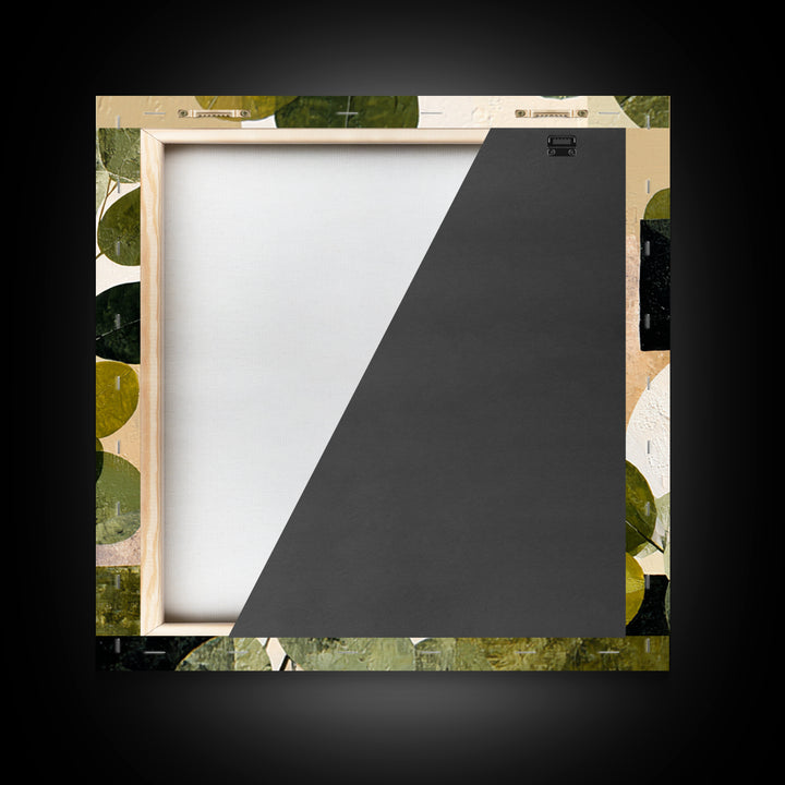 Green Botanical Study Canvas Print, Monochrome Art, Wall Art, Living Room Decor, Oil Painting, Mono, Abstract Art, MON-1x1-99