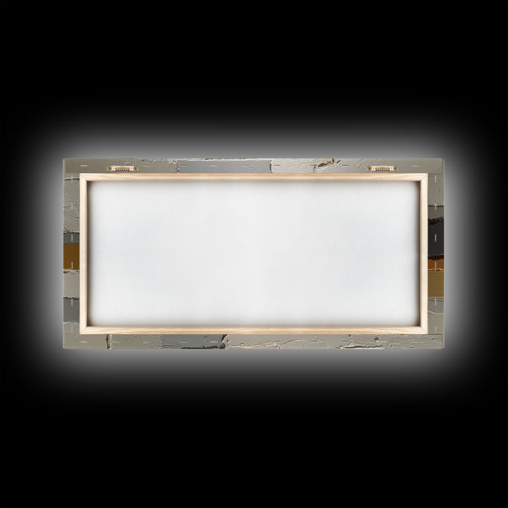 Cream on Cream Minimalist Forms Framed Canvas Print, Monochrome Art, Living Room Decor, Oil Painting, Mono, Textured Wall Art, MON-2x1-90