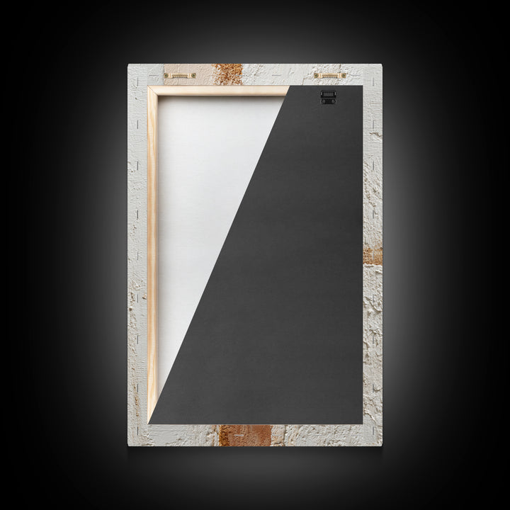 Ivory White Plaster Texture Composition Framed Canvas Print, Monochrome Art, Digital Prints, Living Room Decor, Fine Art, Mono, MON-2x3-13