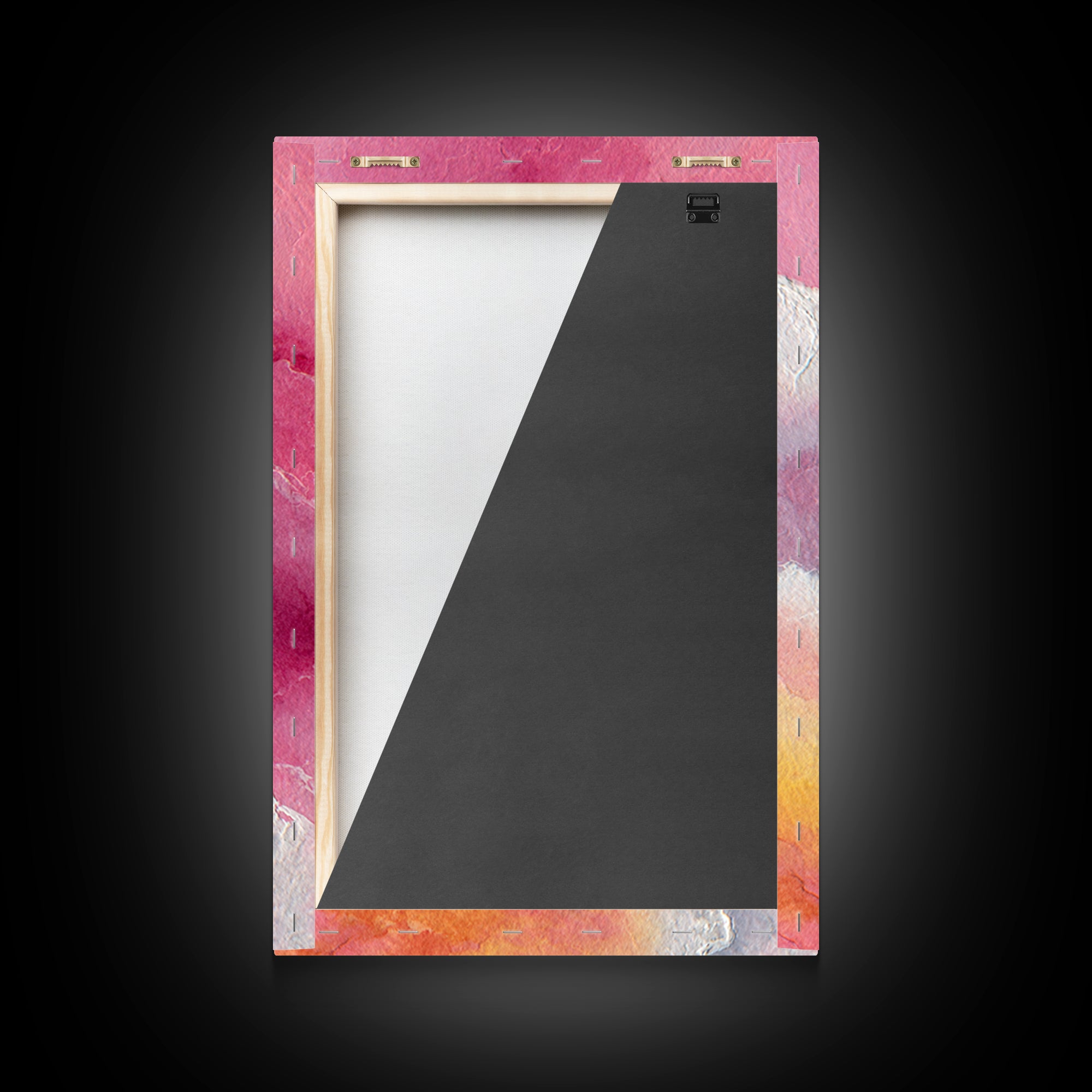 All Pink Cloudscape Framed Canvas Print, Monochrome Art, Digital Art, Living Room Decor, Oil Painting, Mono, MON-2x3-20