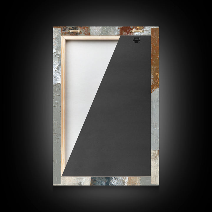 Silver Ocean Moonlight Scene Framed Canvas Print, Monochrome Art, Modern Art, Living Room Decor, Fine Art, Mono, MON-2x3-3