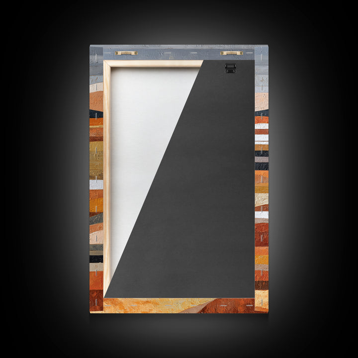 Warm Brown Desert Landscape Framed Canvas Print, Monochrome Art, Art Prints, Living Room Decor, Fine Art, Mono, Apartment Decor, MON-2x3-41