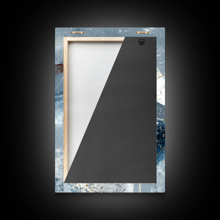 Silver Ocean Moonlight Scene Framed Canvas Print, Monochrome Art, Room Decor, Living Room Decor, Mono, Mid Century Modern, MON-2x3-51