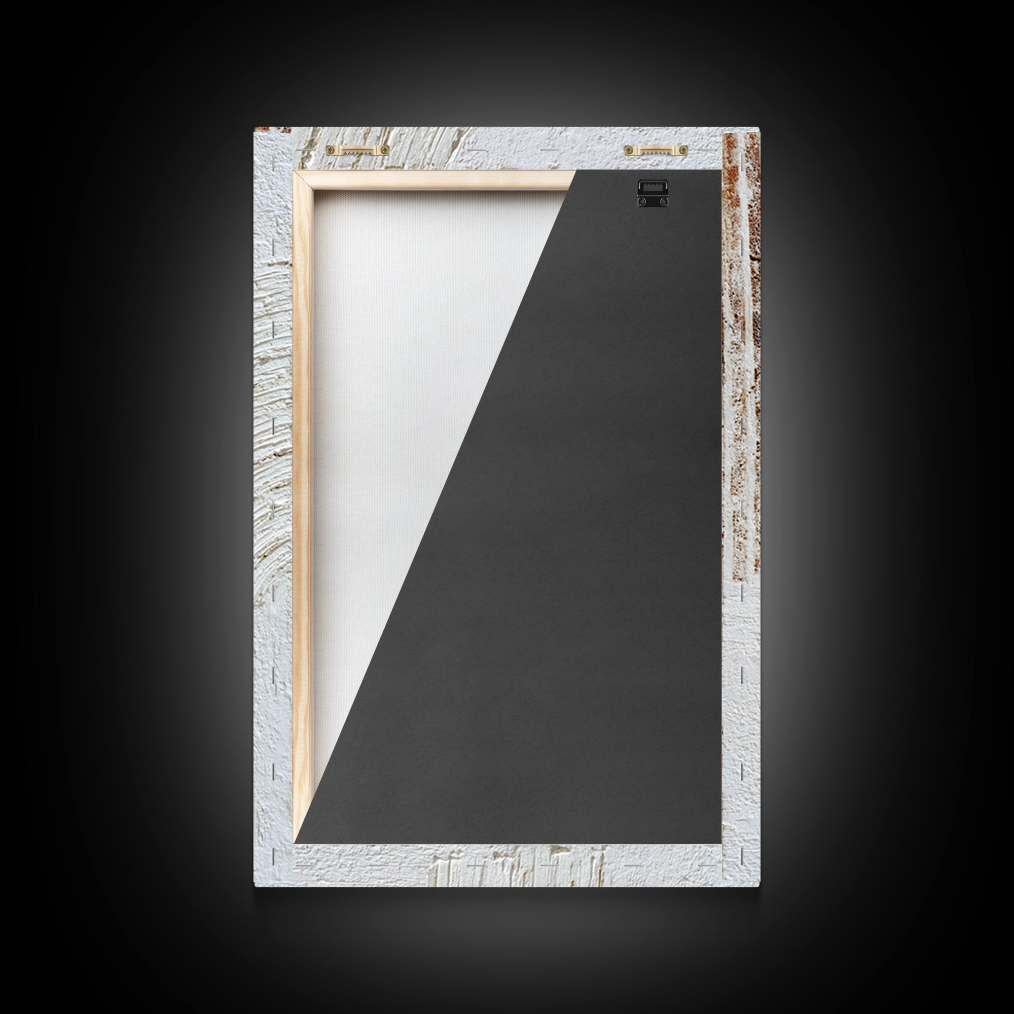 Ivory White Plaster Texture Composition Framed Canvas Print, Monochrome Art, Textured Wall Art, Living Room Decor, Mono, MON-2x3-85