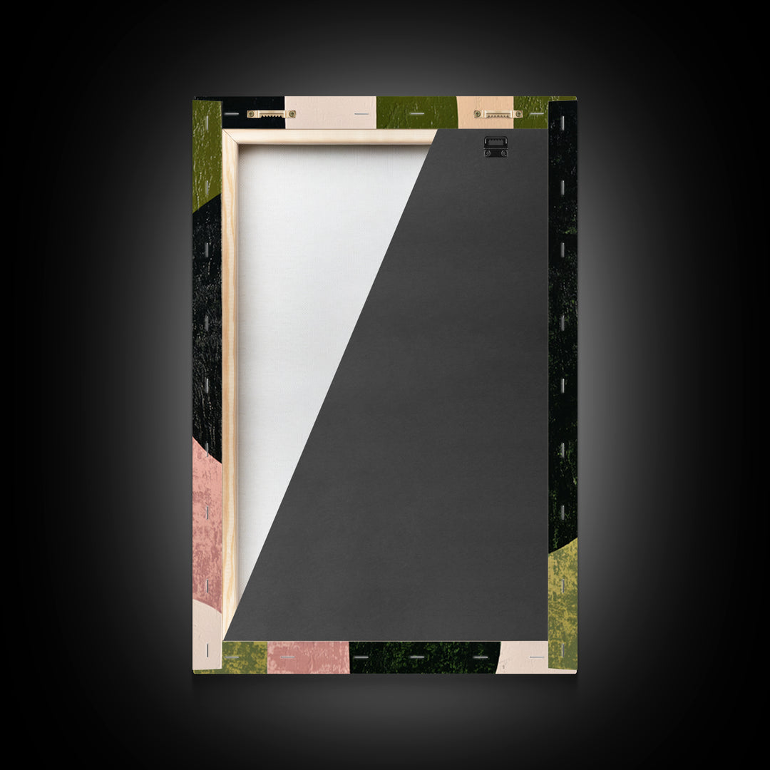 Deep Green Forest Silhouette Study Framed Canvas Print, Monochrome Art, Large Wall Art, Living Room Decor, Fine Art, Mono, MON-2x3-93