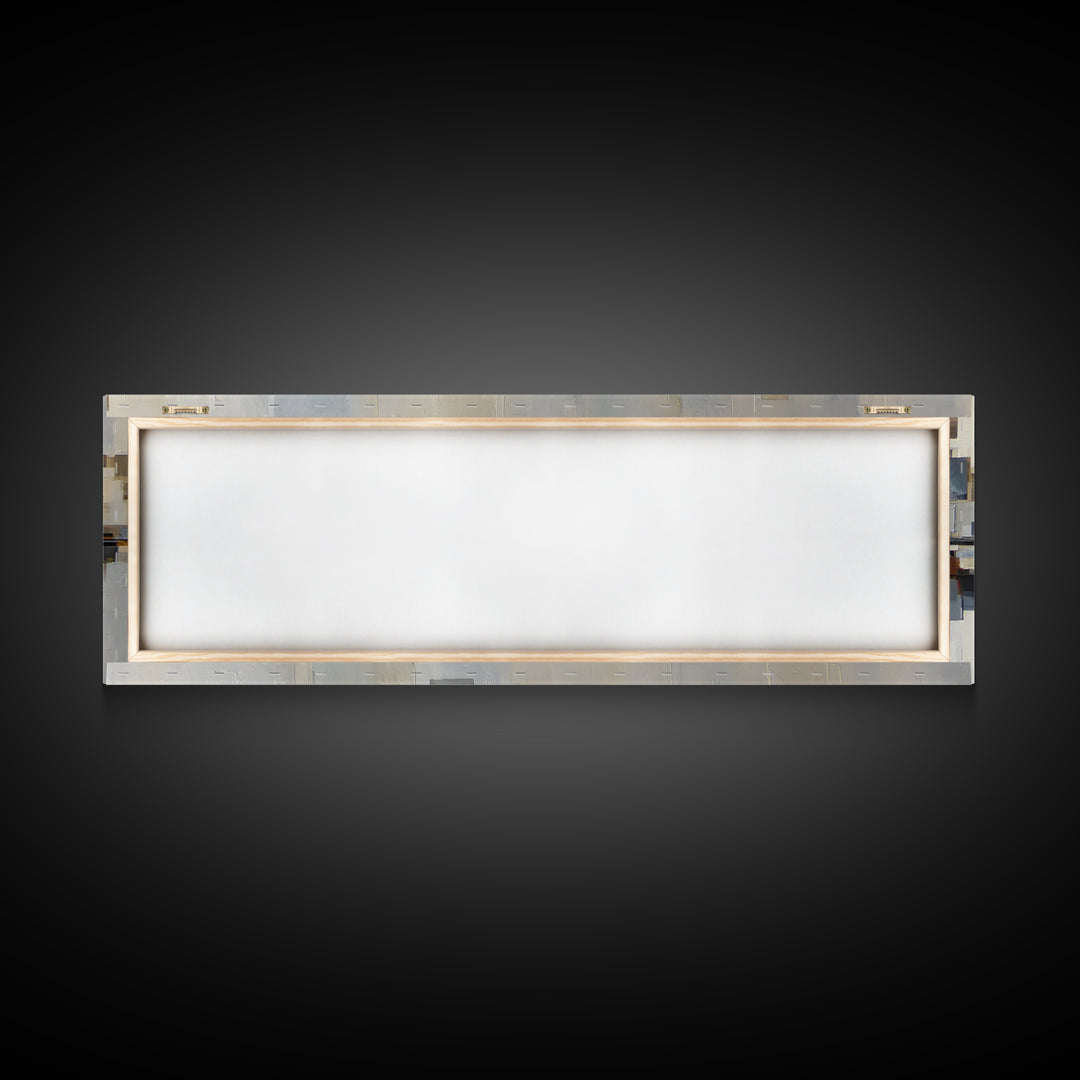 Black and White City Reflection Canvas Print, Monochrome Art, Unique Wall Art, Living Room Decor, Oil Painting, Mono, MON-3x1-61