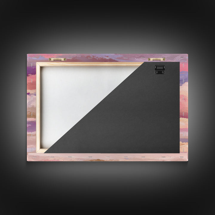 All Pink Cloudscape Framed Canvas Print, Monochrome Art, Dark Academia Decor, Living Room Decor, Oil Painting, Mono, Wall Decor, MON-3x2-40