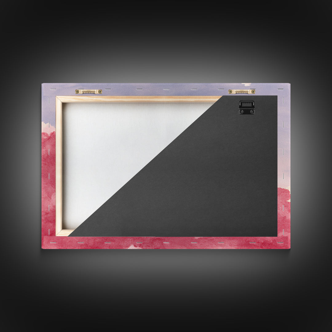 All Pink Cloudscape Framed Canvas Print, Monochrome Art, Gallery Decor, Living Room Decor, Abstract Art, Mono, Contemporary Art, MON-3x2-64