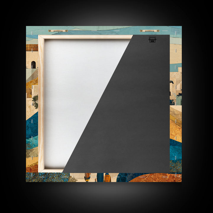Sahara Dune Waves Framed Canvas Print, Moroccan Art, Living Room Decor, Fine Art, Marrakesh, Travel Poster, Map Wall Art, MOR-1x1-44